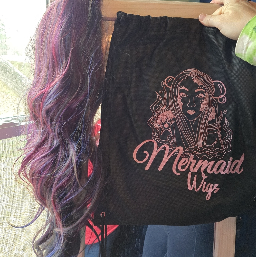 Purple and Blue and Brown Hair Wig